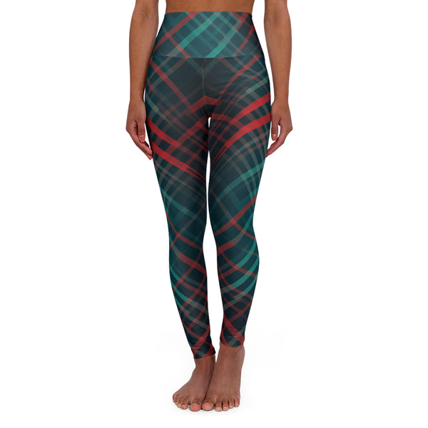 St. Patrick's Day Checkered Plaid High Waisted Yoga Leggings