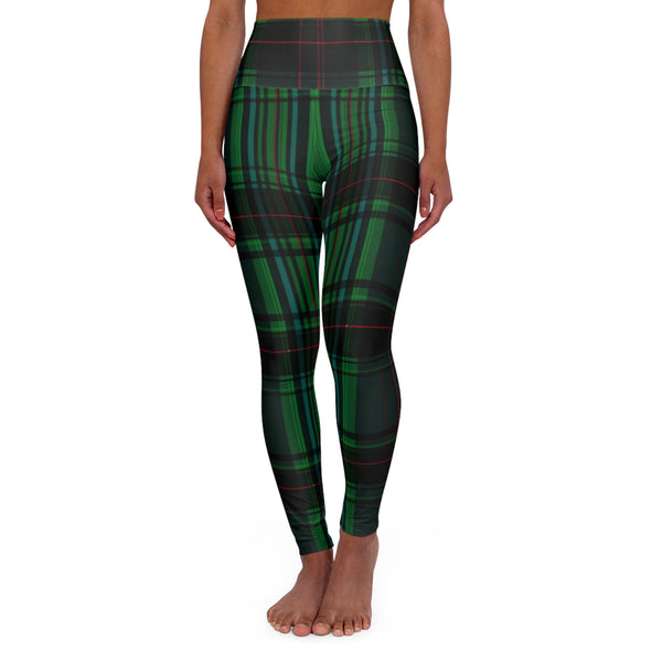 St. Patrick's Day Checkered Plaid High Waisted Yoga Leggings