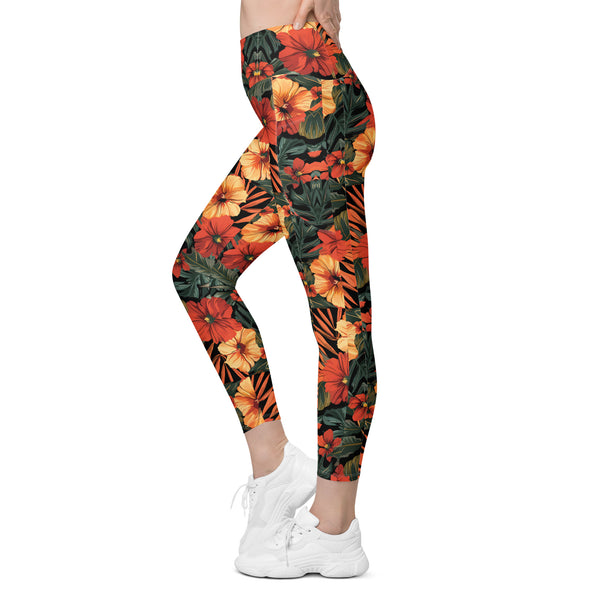 Floral Haven Leggings with pockets