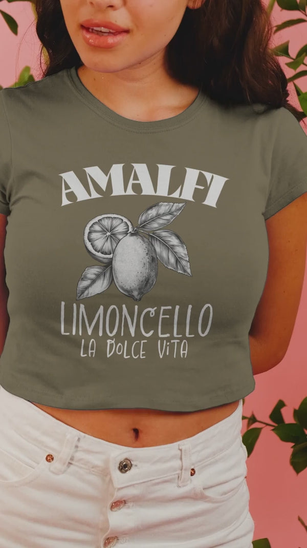 Embrace the Essence of Amalfi with Our Limoncello Crop Top Tees!